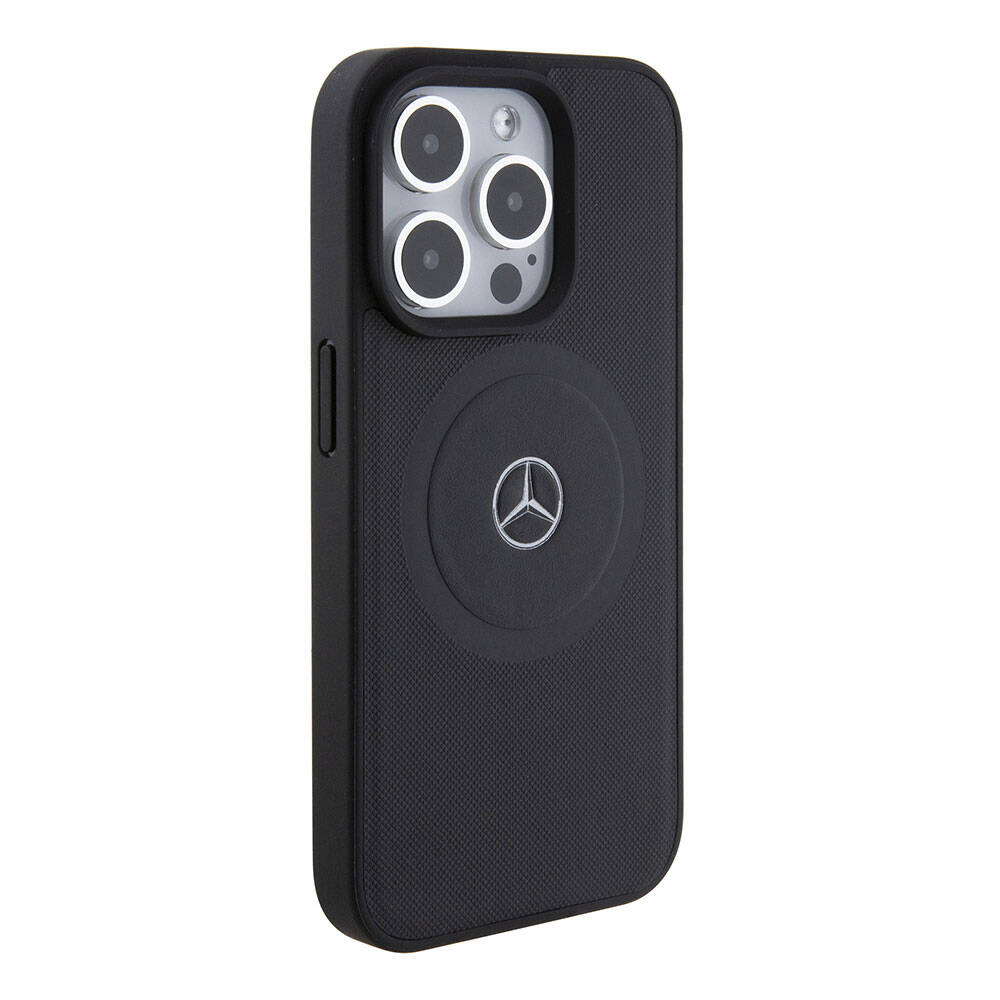 Mercedes Benz iPhone 15 Pro Orjinal Lisanslı M-safe Şarj Özellikli Pike Desenli Baskı Logolu Deri Kılıf Mercedes Benz iPhone 15 Pro Orjinal Lisanslı M-safe Şarj Özellikli Pike Desenli Baskı Logolu Deri Kılıf